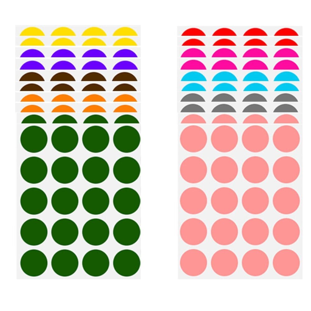 4664 400PCS Round Sticker Labels Colored 2 Inch, Color Small Dot Stickers